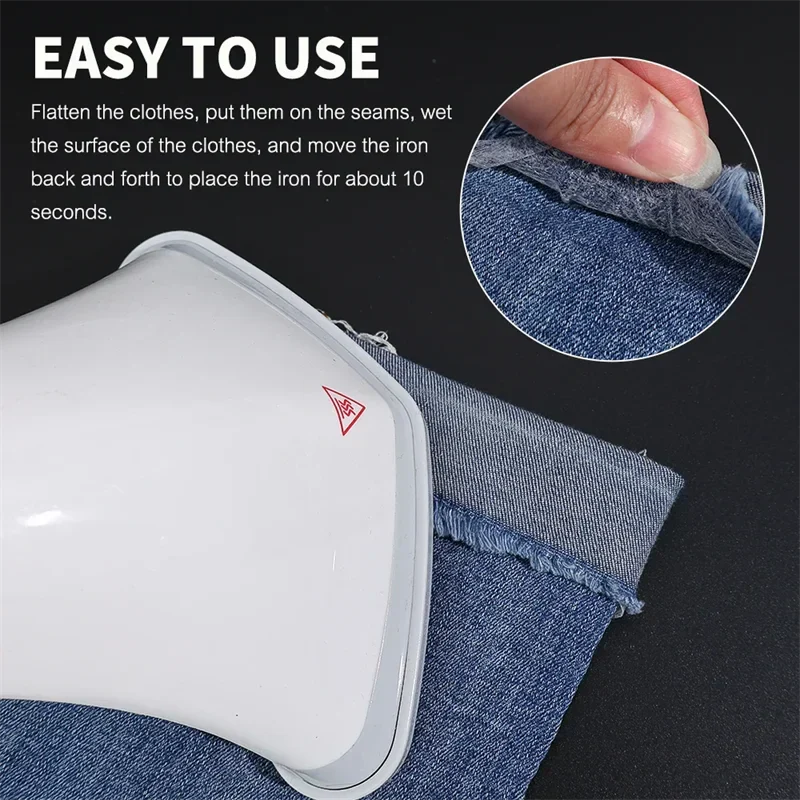 HemEasy™ Iron-On Fabric Hem Tape – No Sewing Required for Trousers, Clothes, Jeans, Skirt, Curtains, etc.