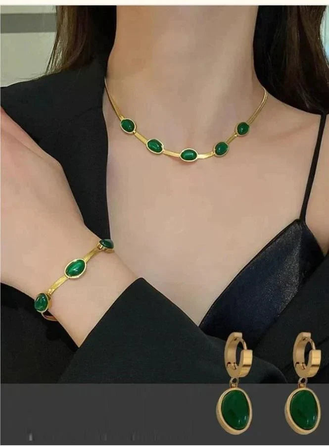 Premium Crystal Necklace Set - Get Free Bracelet & Earrings ✨💎